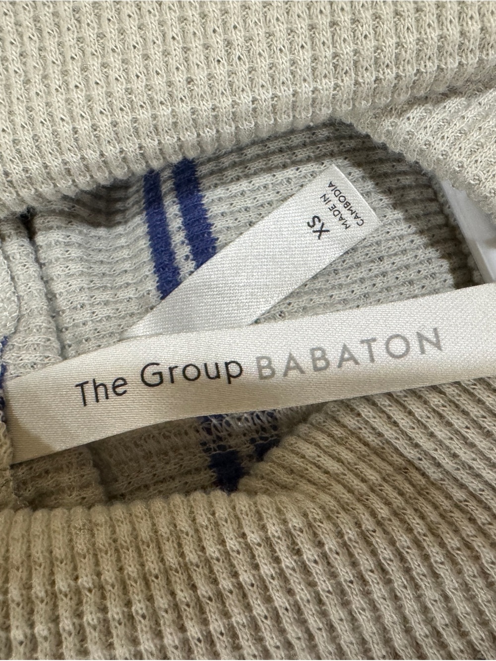 Aritzia Babaton Cowelneck Waffle-Knit Stripe top - Picture 5 of 13